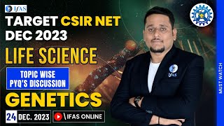 Genetics PYQ for CSIR NET Life Science Dec 2023 Exam Booster  IFAS [upl. by Frayne588]