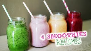 Recette  4 SMOOTHIES pour le printemps  été ♡ [upl. by Annahsit]