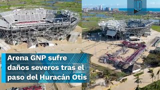 Video muestra los daños en la Arena GNP sede del Abierto Mexicano de Tenis tras huracán Otis [upl. by Aerdnas]