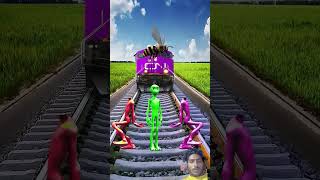 Green read amp pink colour alien dance vs train [upl. by Alian944]