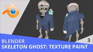 Blender 3D  Cartoon Skeleton Ghost  Part 3 Texture Paint w Wacom Intuos Draw [upl. by Sisto]