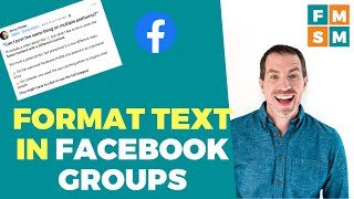 How To Format Text In Facebook Groups [upl. by Samantha]