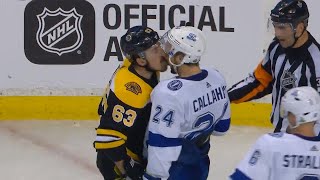 Brad Marchand licks Ryan Callahan after scrum [upl. by Assilym]