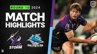 NRL 2024  Storm v Sharks  Match Highlights [upl. by Atinar]