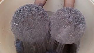 GREY CONCRETE CAKE CRUMBLE DRY ON FLOOR AND WATER 💦💦💦💦 SATISFYING SOUND ASMR [upl. by Cartwright]