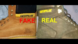 Real vs Fake Caterpillar boots How to spot fake CAT footwear [upl. by Procter994]