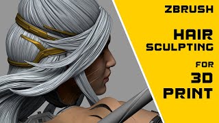 Hair Sculpting for 3D Print Zbrush Tutorial [upl. by Melodee]