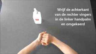 Handhygiëne handen ontsmetten met handalcohol [upl. by Ahsha445]