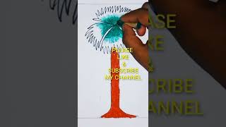 How to draw a palm tree  Tal gach drawing  Palm tree drawing easy yt shorts [upl. by Kered450]