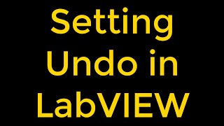 How to Set Undo in LabVIEW [upl. by Alikahs]