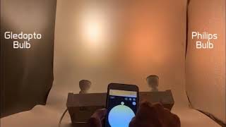 Gledopto GU10 5W 20 vs Philips Hue GU10 65W 45 [upl. by Oswald]