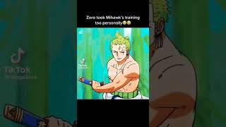 Zoro took Mihawks training too personally 🫣😂 onepiece zoro mihawk anime foryou shorts [upl. by Beichner]