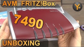 UnboxingFirst Look AVM FRITZ Box 7490 DSLVDSL Router  WLAN 80211ac  USB 30  DECT Basis [upl. by Yeclek]