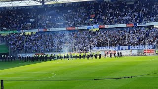 MSV Duisburg Hooligans storm pitch vs Erzgebirge Aue 🇩🇪 120524 Ultras Deutschland 3Liga Germany [upl. by Petulah703]