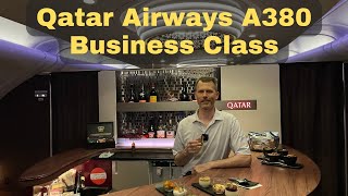 Qatar Airways A380 Business Class BKK  DOH [upl. by Pride]