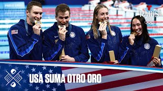 USA gana oro en Natación Relevos 4x100 M estilos mixtos  Juegos Olímpicos París 2024 [upl. by Eatnuahs]