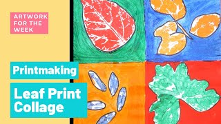 Leaf Print Collage  Printmaking for Kids  Complementary Colors [upl. by Clellan]