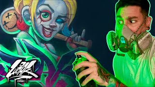 How I Spray Paint My Graffiti Characters  HARLEY QUINN [upl. by Aoht790]