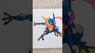 Greninja pokemon Drawing viral stepbystep kidsdrawing satisfying shorts pikachu [upl. by Eenaj]