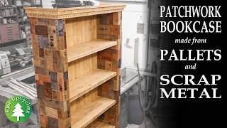 A Patchwork Palletwood Bookcase Made Completely Out Of Scrap [upl. by Favian]