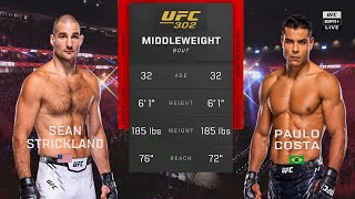 UFC 302 Sean Strickland vs Paulo Costa Full Fight [upl. by Yraccaz]