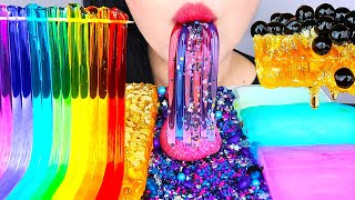 ASMR GALAXY CANDY RAINBOW JELLY NOODLES HONEYCOMB ALOE BOBA 갤럭시 캔디 젤리국수 꿀 알로에 펄 먹방 MUKBANG [upl. by Sergo]