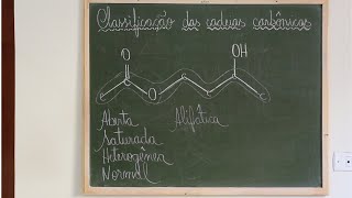 CLASSIFICAÇÃO DAS CADEIAS CARBÔNICAS [upl. by Salangia]