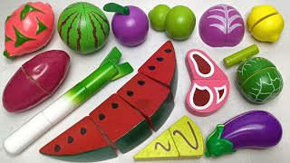 Oddly Satisfying Video  How to Cutting Wooden Fruits and Vegetables ASMR  Watermelon 🍉 Eggplant🍆 [upl. by Hortense]