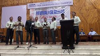 The evergreen male singers Gospel Messengers team on stage [upl. by Aretta]