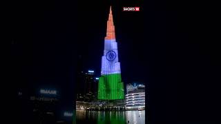 Burj Khalifa Displays Indian Flag On Independence Day 2023  Burj Khalifa 15 August 2023  Shorts [upl. by Gabrielli]