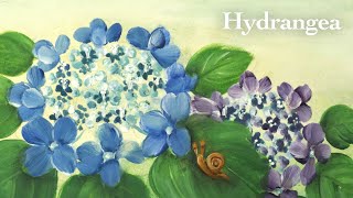 Hydrangea flower acrylic painting  Lacecap hydrangea [upl. by Oslec146]