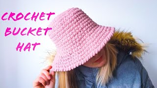 How to Crochet EASIEST AND FASTEST BUCKET HAT EVER  for Beginners PRADA DESINER INSPIRED [upl. by Blaze]