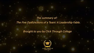 The Five Dysfunctions of a Team A Leadership Fable  Patrick Lencioni  15 Minute Summary [upl. by Laine]