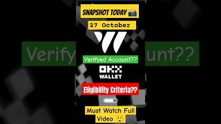 W Coin Snapshot Today  W Coin Airdrop Eligibility Criteria  Crypto Airdrops web3 wcoinairdrop [upl. by Etsyrk324]