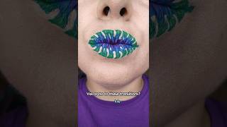 A new tropical lip art Yes or no to the makeup transitions 🌿💚💙💜 [upl. by Sheelah251]