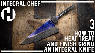 Heat Treating and Finish Grinding a Damascus Integral Chefs Knife [upl. by Dayiz919]