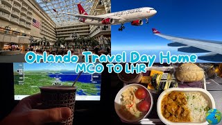 Orlando Travel Day Home MCO to LHR with Virgin Atlantic  Car Hire Food and Airport Experience [upl. by Lehcear]