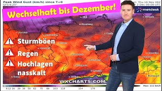 Wetterwarnung Akute Sturmlage im Süden Hochwasser Winter abgesagt Westlage bis Dezember [upl. by Fonzie]