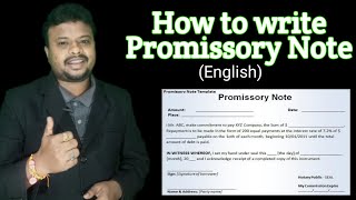 How to write Promissory Note  English [upl. by Etnom]