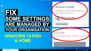 Some Settings Are Managed By Your Organization in Windows 10 Solved [upl. by Borras]