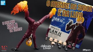 SANJI One Piece Onigashima SHFiguarts BANDAI Unboxing e Review BR [upl. by Yerffoeg]