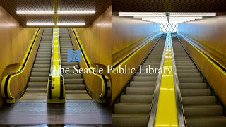 COOL Custom Schindler DoubleFile Escalators Level 13 Seattle Public Library  Seattle WA [upl. by Eselahs296]