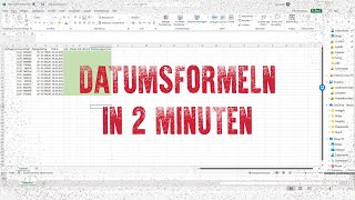 Excel Jahr Monat Kalenderwoche und Wochentag in 2 Minuten [upl. by Adnalu277]