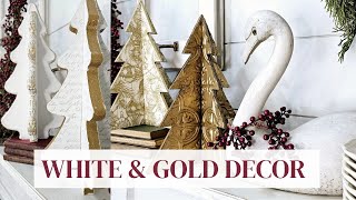 How to make White amp Gold Christmas Decorations • DIY home decor • thrift flips [upl. by Philly]