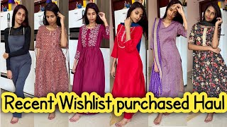 Purchased My Recent Wishlist Outfits  Kurti Sets Haul  Shalu Swthrt Dressing Ideas amazonhaul [upl. by Enneles765]