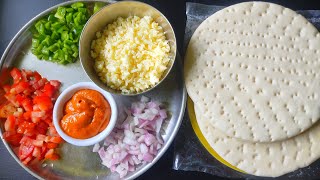 Cheese loaded readymade base pizza recipe readymade base cheese burst pizza homemade pizza recipe [upl. by Samy]