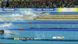 Hombres 200m estilo libre final Beijing 2008  Phelps haciendo historia [upl. by Mcquillin]