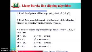 Unit3 Toipc  39 Liang Barsky line clipping algorithm [upl. by Nhguahs]