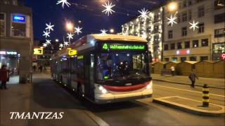 VBSGPostAutoAB BusTrolleybus und Bahn in StGallen [upl. by Dnalon71]