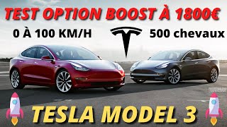 Option BOOST Tesla  0 à 100 kmh Tesla model 3  500 chevaux 39s voiture électrique puissante [upl. by Mirabella]